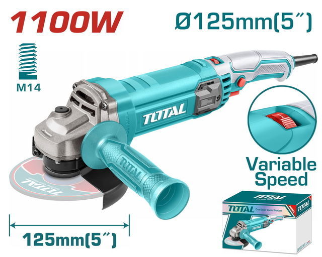 Total 5 inch 1100W Angle Grinder (Variable Speed)
